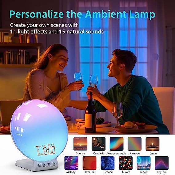 Simulated Sunrise And Sunset Wake-up Light Three-in-one Wireless Charger Atmosphere Small Night Lamp