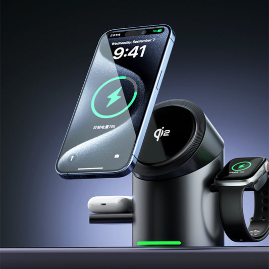 Three-in-one Magnetic Wireless Charger Phone Fast Charge Bracket