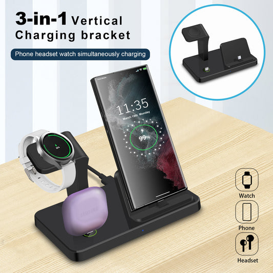 Vertical Three-in-one Watch Wireless Charger Straight