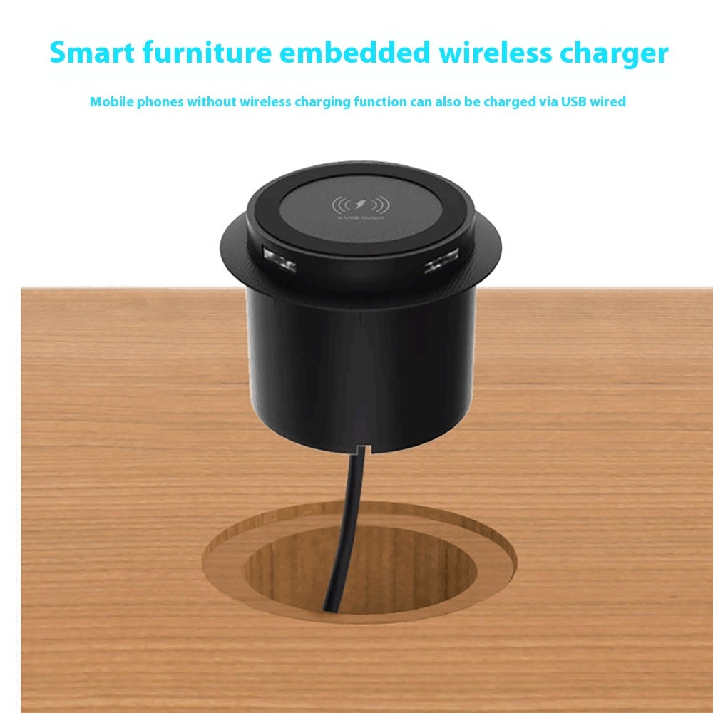 3-in-1 Multi-function Hidden USB Desktop Wireless Charger