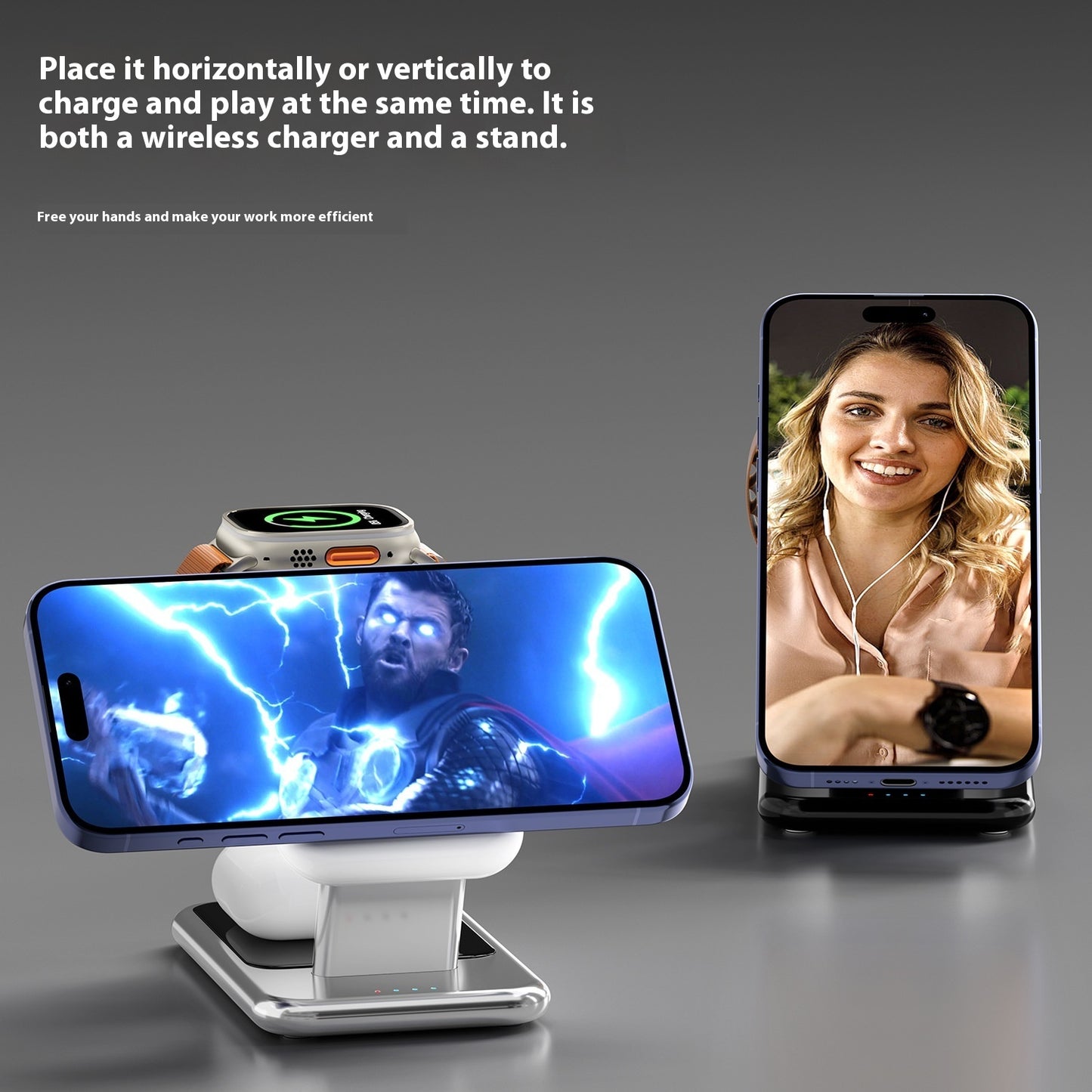 Wireless Charger Bluetooth Speaker Multifunctional Night Light Mobile Phone Holder