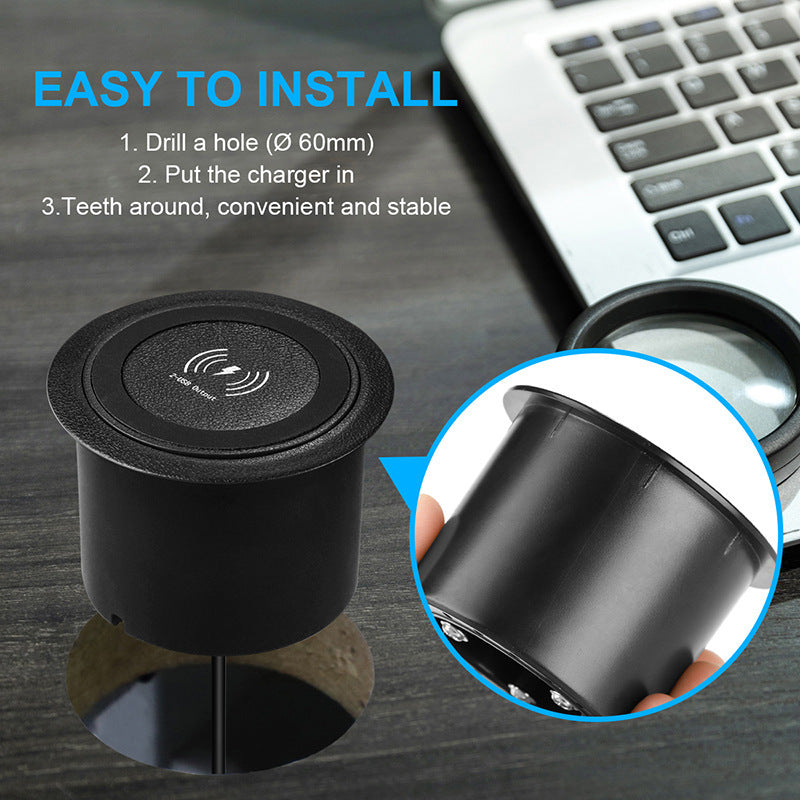 3-in-1 Multi-function Hidden USB Desktop Wireless Charger