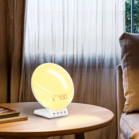 Simulated Sunrise And Sunset Wake-up Light Three-in-one Wireless Charger Atmosphere Small Night Lamp