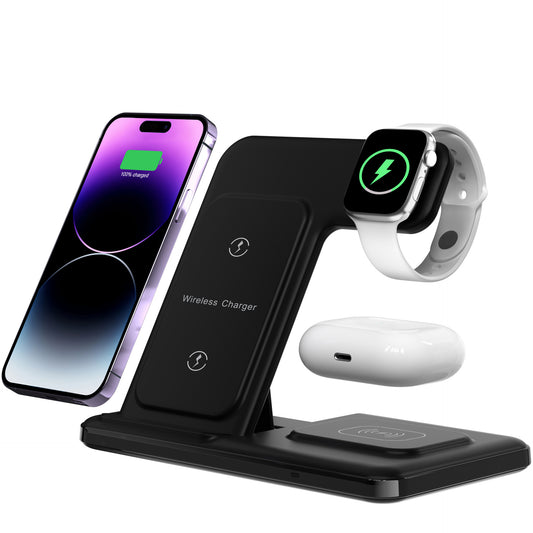 Vertical Bracket Fast Charging Base Three-in-one Wireless Charger