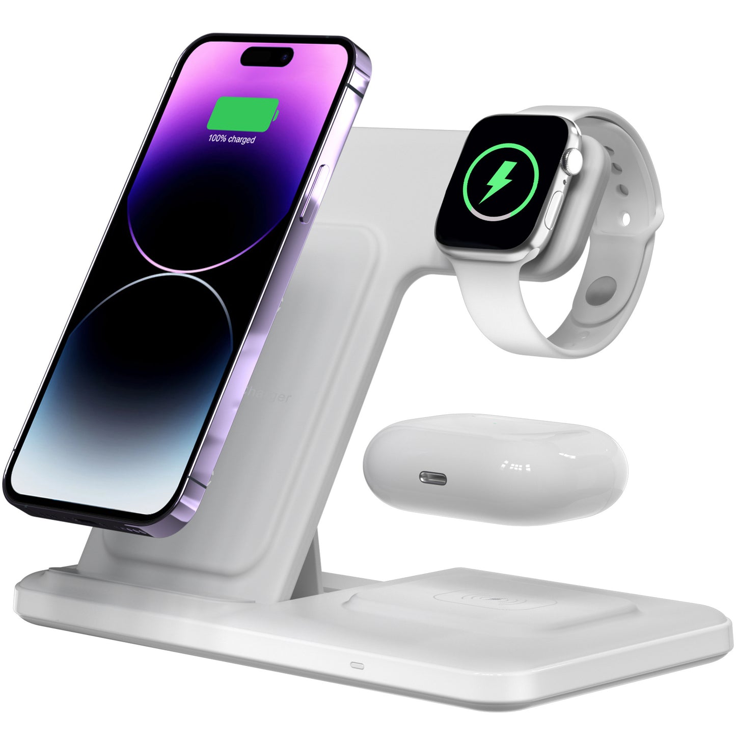 Vertical Bracket Fast Charging Base Three-in-one Wireless Charger